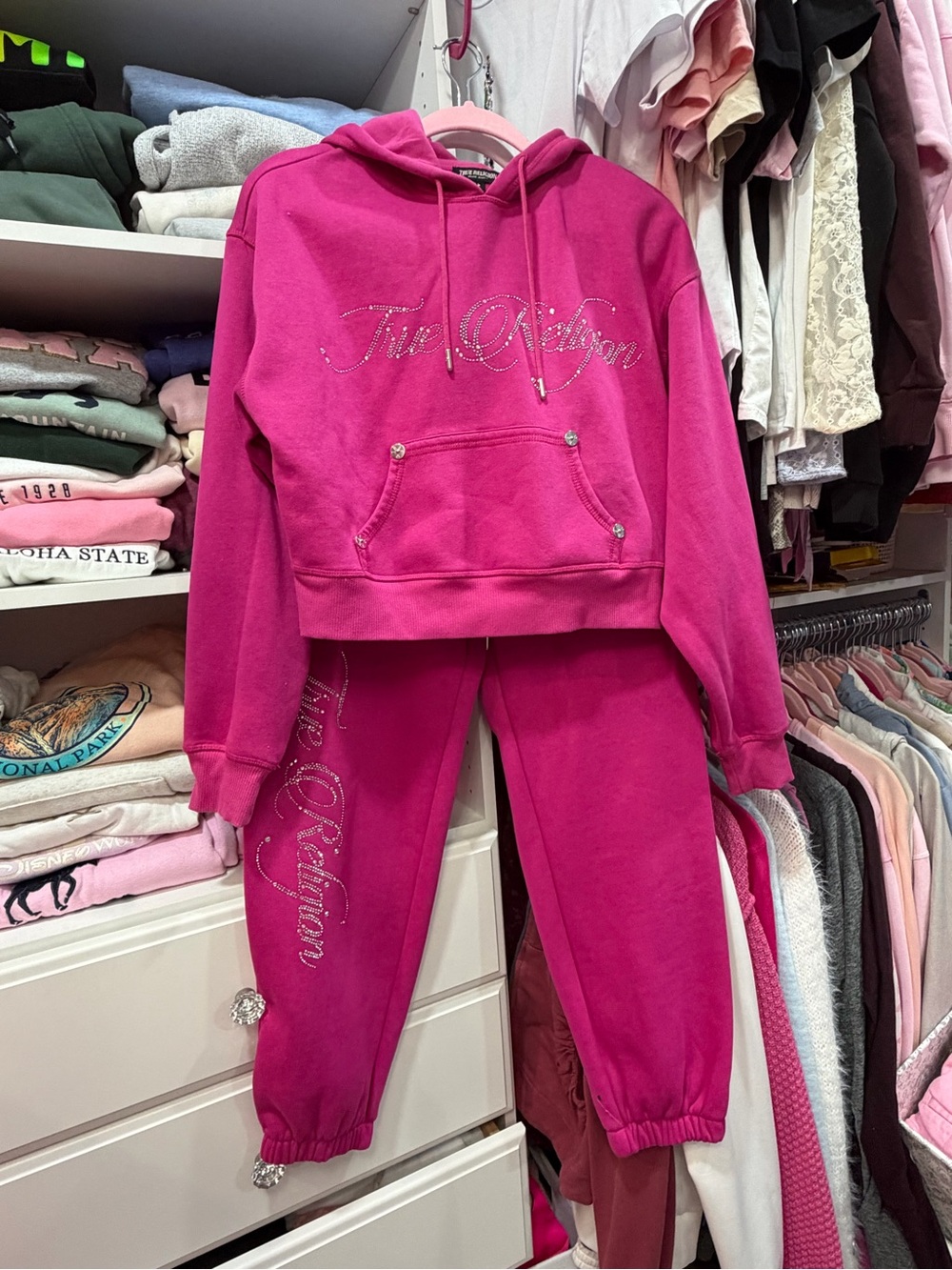 True Religion Bling Jogging Suit, small pants and jacket, MAKE OFFER! - Picture 3 of 9